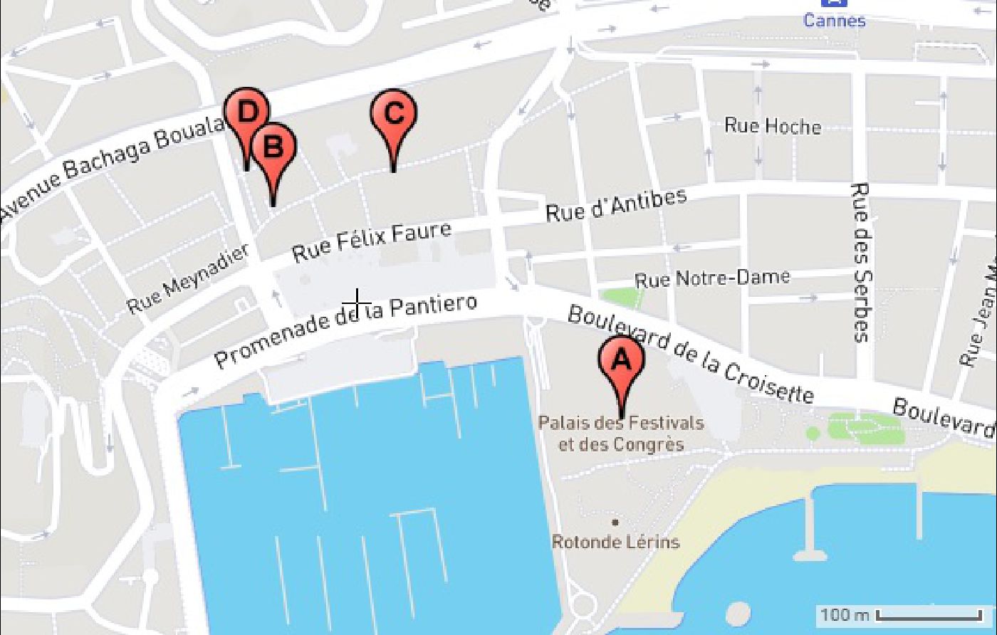 Cannes Apartments Map